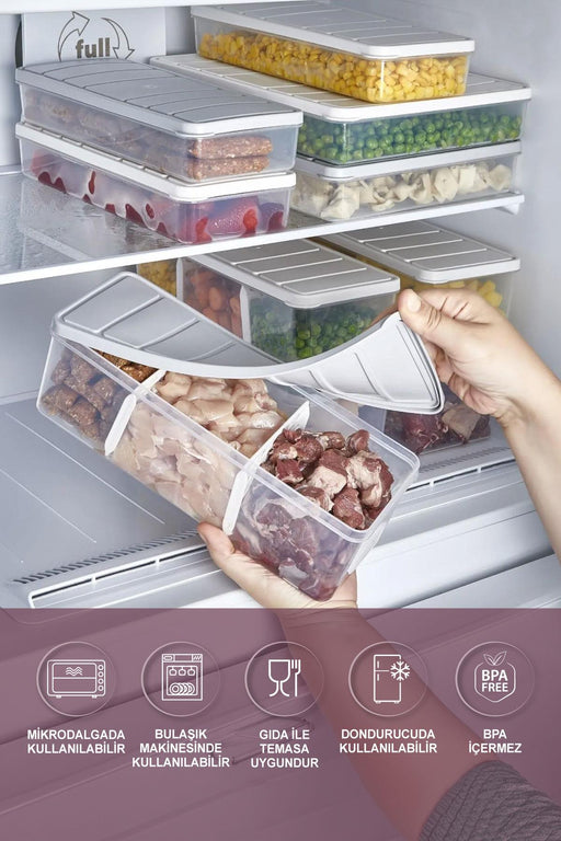 4 Adet 2 Lt. Nora Bölmeli Organizer Buzdolabı Buzluk Düzenleyici Saklama Kabı - Selka Home | Şık tasarımlar akıllı çözümler