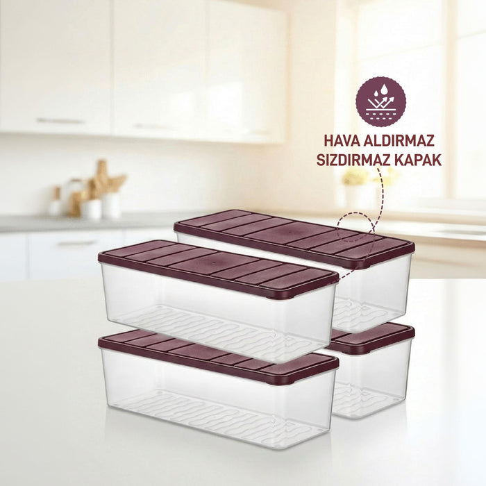 4 Adet 2 Lt. Nora Organizer Buzdolabı Buzluk Düzenleyici Saklama Kabı - Selka Home | Şık tasarımlar akıllı çözümler