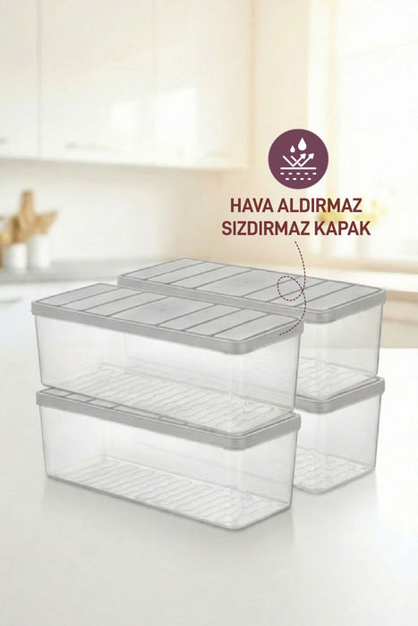 4 Adet 2 Lt. Nora Organizer Buzdolabı Buzluk Düzenleyici Saklama Kabı - Selka Home | Şık tasarımlar akıllı çözümler