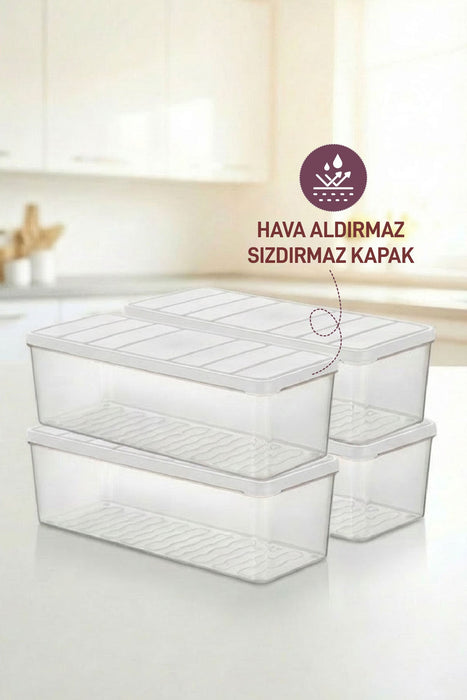 4 Adet 2 Lt. Nora Organizer Buzdolabı Buzluk Düzenleyici Saklama Kabı - Selka Home | Şık tasarımlar akıllı çözümler