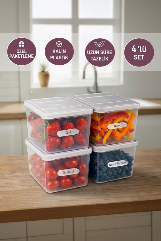 4 Adet Derin 1 Lt. Nora Organizer Buzdolabı Buzluk Düzenleyici Saklama Kabı - Selka Home | Şık tasarımlar akıllı çözümler