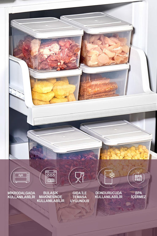 4 Adet Derin 1 Lt. Nora Organizer Buzdolabı Buzluk Düzenleyici Saklama Kabı - Selka Home | Şık tasarımlar akıllı çözümler