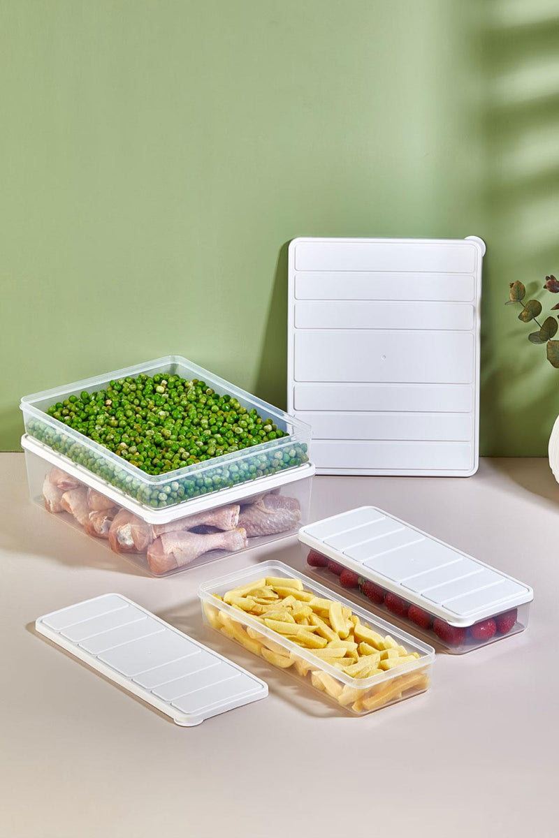 4'lü Set Nora Organizer Buzdolabı Buzluk Düzenleyici Saklama Kabı( 1 Ad. 4 Lt. 1 Ad. 2,25 Lt. 2 Ad. 1 Lt. )