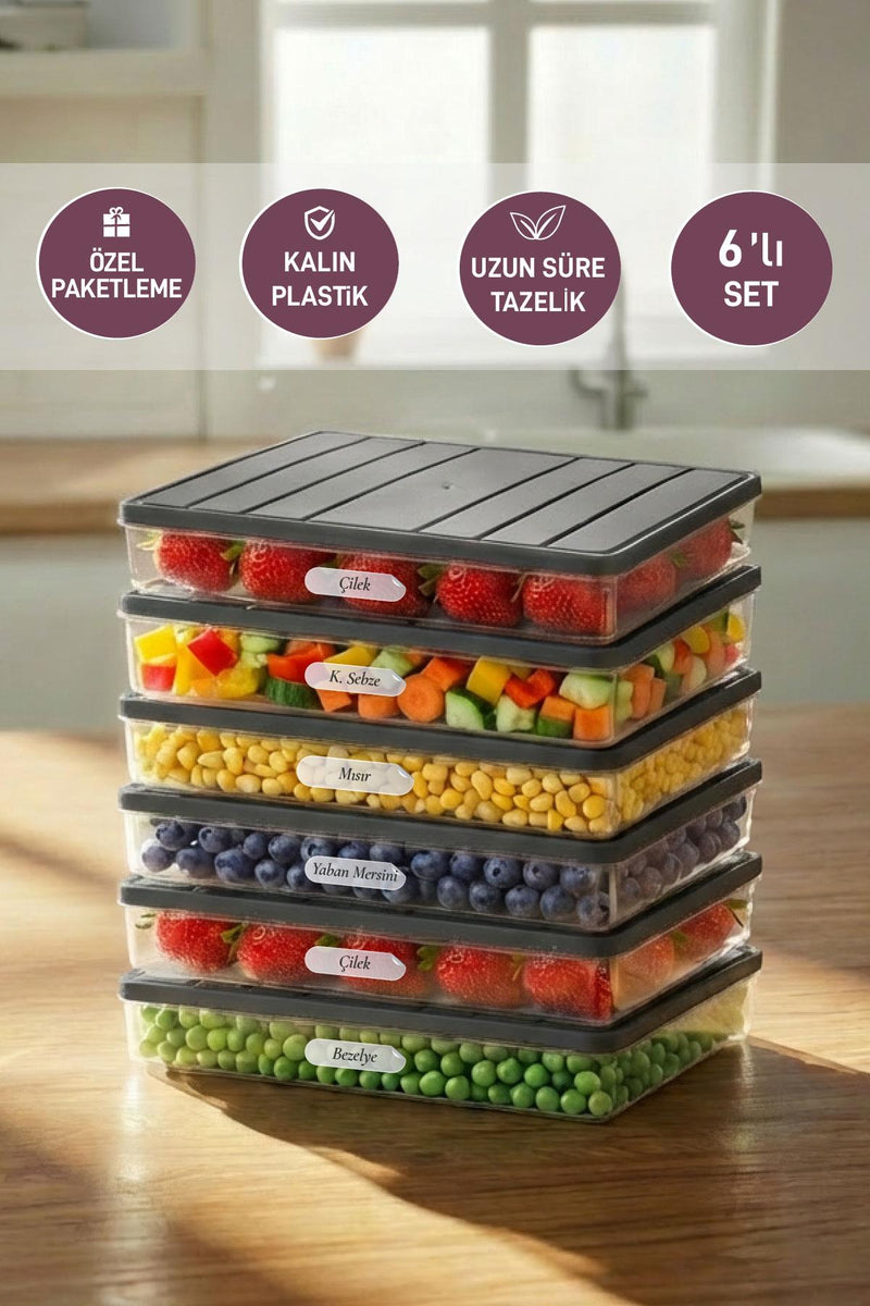 6 Adet 2,25 Lt . Nora Organizer Buzdolabı Buzluk Düzenleyici Saklama Kabı - Selka Home | Şık tasarımlar akıllı çözümler