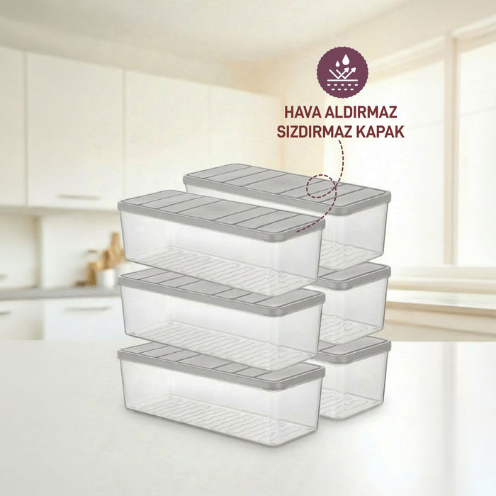 6 Adet 2 Lt. Nora Organizer Buzdolabı Buzluk Düzenleyici Saklama Kabı - Selka Home | Şık tasarımlar akıllı çözümler