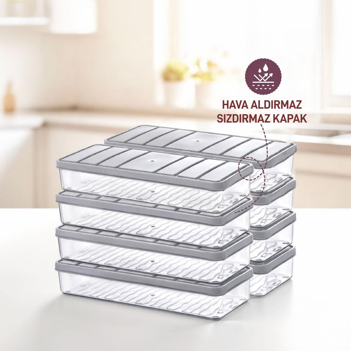 8 Adet 1 Lt. Nora Organizer Buzdolabı Buzluk Düzenleyici Saklama Kabı - Selka Home | Şık tasarımlar akıllı çözümler