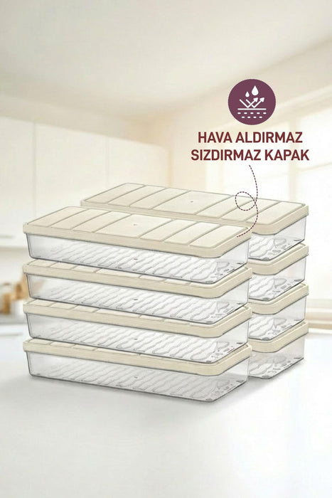 8 Adet 1 Lt. Nora Organizer Buzdolabı Buzluk Düzenleyici Saklama Kabı - Selka Home | Şık tasarımlar akıllı çözümler