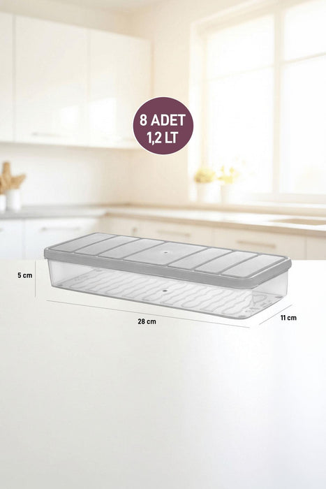 8 Adet 1 Lt. Nora Organizer Buzdolabı Buzluk Düzenleyici Saklama Kabı - Selka Home | Şık tasarımlar akıllı çözümler