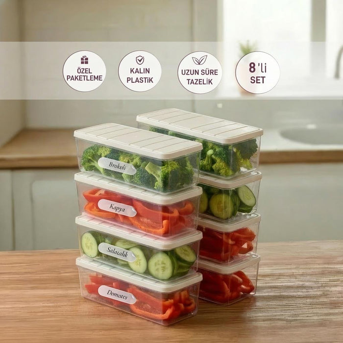 8 Adet 2 Lt. Nora Organizer Buzdolabı Buzluk Düzenleyici Saklama Kabı - Selka Home | Şık tasarımlar akıllı çözümler