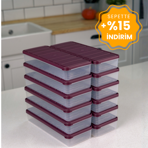 Selka Nora 12 Adet 1 Lt. Saklama Kabı - Selka Home | Şık tasarımlar akıllı çözümler