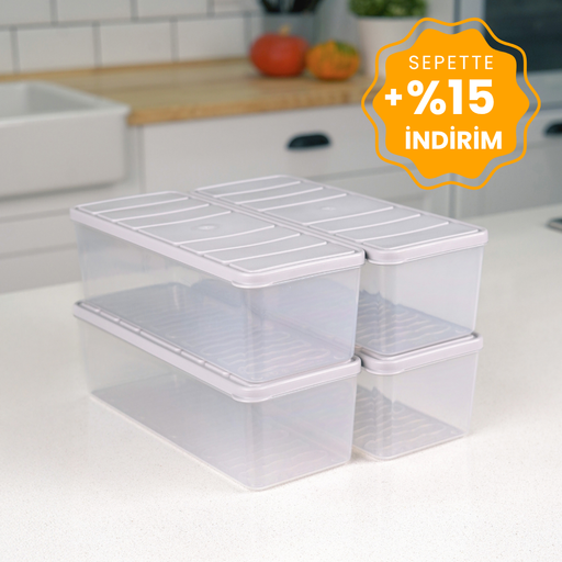 Selka Nora 4 Adet 2 Lt. Saklama Kabı - Selka Home | Şık tasarımlar akıllı çözümler