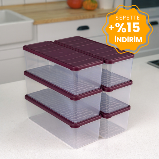 Selka Nora 6 Adet 2 Lt. Saklama Kabı - Selka Home | Şık tasarımlar akıllı çözümler