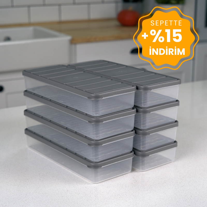 Selka Nora 8 Adet 1 Lt. Saklama Kabı - Selka Home | Şık tasarımlar akıllı çözümler