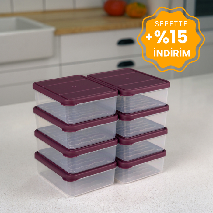 Selka Nora 8 Adet 0.5 Lt. Saklama Kabı