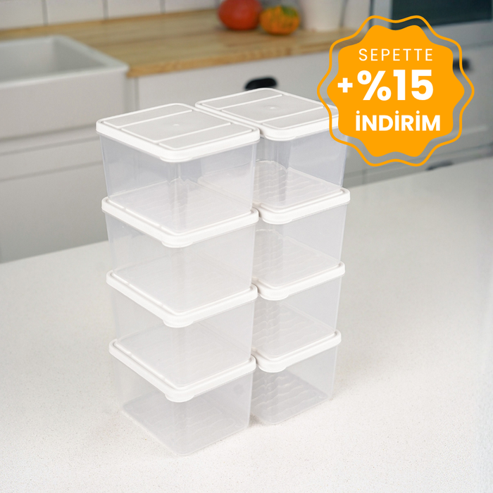 Selka Nora 8 Adet Derin 1 Lt. Saklama Kabı
