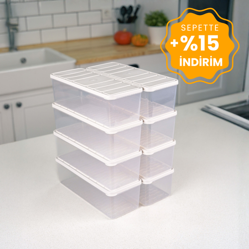 Selka Nora 8 Adet 2 Lt. Saklama Kabı - Selka Home | Şık tasarımlar akıllı çözümler