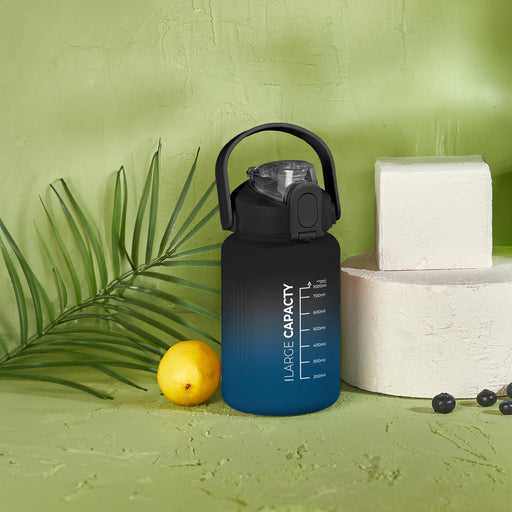 Selka Home - Briella 1000 ML Mavi-Siyah Pipetli Motivasyon Matara - Selka Home | Şık tasarımlar akıllı çözümler