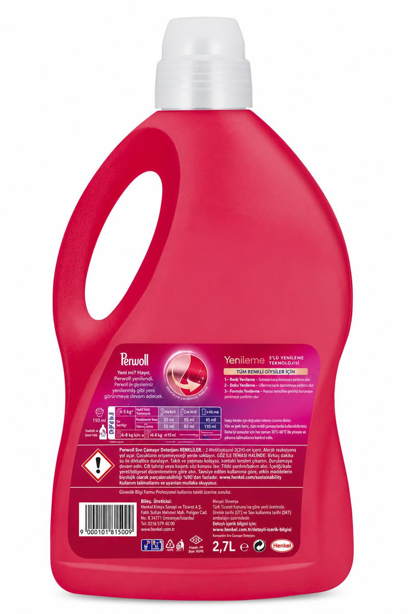 Perwoll Hassas Sıvı Çamaşır Deterjanı Renkliler 2.97L x 3'lü Set (162 Yıkama)