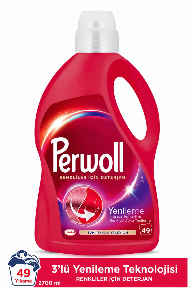 Perwoll Renkliler Hassas Bakım Sıvı Çamaşır Deterjan 2970 ml (54 Yıkama)