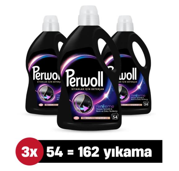 Perwoll Siyahlar ve Koyu Renkliler Yenileme & Hassas Sıvı Çamaşır Deterjanı 2.97L 3'lü Set