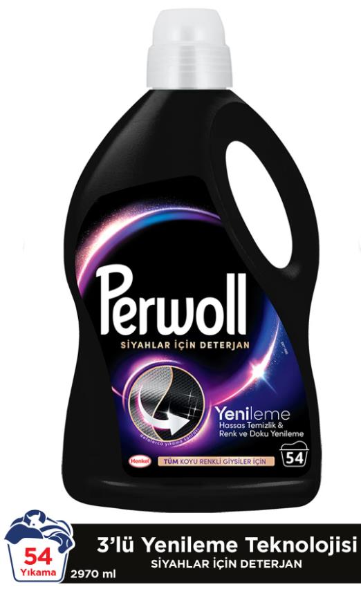 Perwoll Siyahlar ve Koyu Renkliler Yenileme & Hassas Sıvı Çamaşır Deterjanı 2.97L 5'li Set