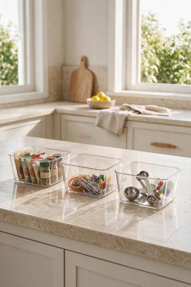 Salve 3'lü (Büyük, Orta, Küçük) Buzdolabı-Banyo Organizer Düzenleyici - Selka Home | Şık tasarımlar akıllı çözümler