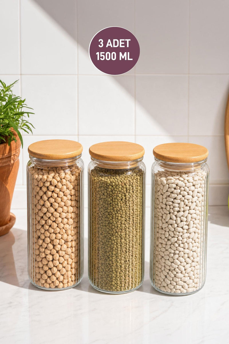 Selka Home - 1500 ML Rigel 3'lü Kavanoz