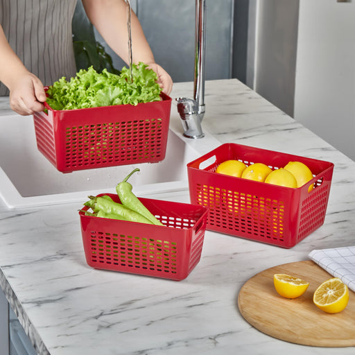 Selka Lavin 3 Adet 4 Lt. Dolap İçi Düzenleyici Bordo - Selka Home | Şık tasarımlar akıllı çözümler