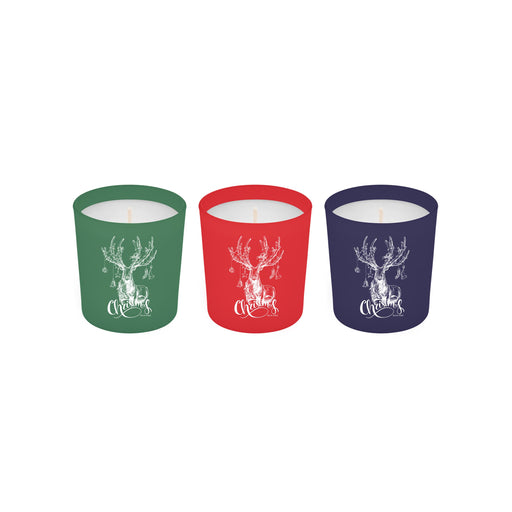 Selka Home 3'lü Christmas Geyik Tasarım Cam Kokulu Candle Mum 110 gr - Selka Home | Şık tasarımlar akıllı çözümler