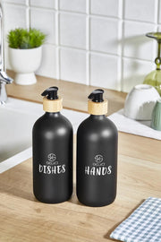 Selka Home 500 ML. 2'li Cam Mutfak Sıvı Sabunluk Seti - Selka Home | Şık tasarımlar akıllı çözümler
