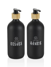 Selka Home 500 ML. 2'li Cam Mutfak Sıvı Sabunluk Seti - Selka Home | Şık tasarımlar akıllı çözümler