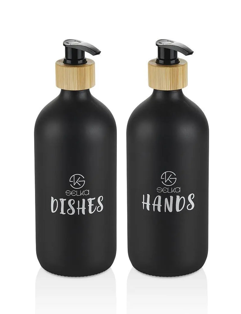 Selka Home 500 ML. 2'li Cam Mutfak Sıvı Sabunluk Seti - Selka Home | Şık tasarımlar akıllı çözümler