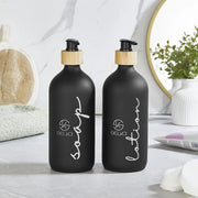 Selka Home 500 ML. Cam Sıvı Sabun ve Losyon Seti 2'li - Selka Home | Şık tasarımlar akıllı çözümler