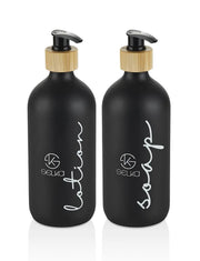 Selka Home 500 ML. Cam Sıvı Sabun ve Losyon Seti 2'li - Selka Home | Şık tasarımlar akıllı çözümler