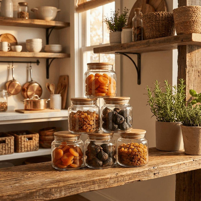 Selka Home 6-delad 635 ML glasburk med vanligt trälock