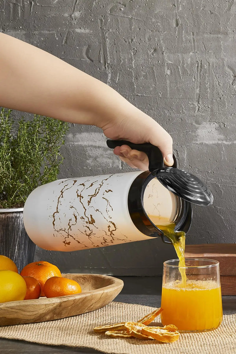 Selka Home Beyaz Mermer Desen Cam Sürahi 1500 ML - Selka Home | Şık tasarımlar akıllı çözümler