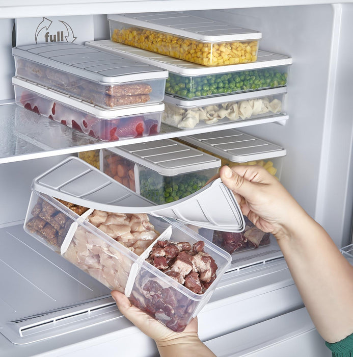 10 Adet 2 Lt. Nora Bölmeli Organizer Buzdolabı Buzluk Düzenleyici Saklama Kabı