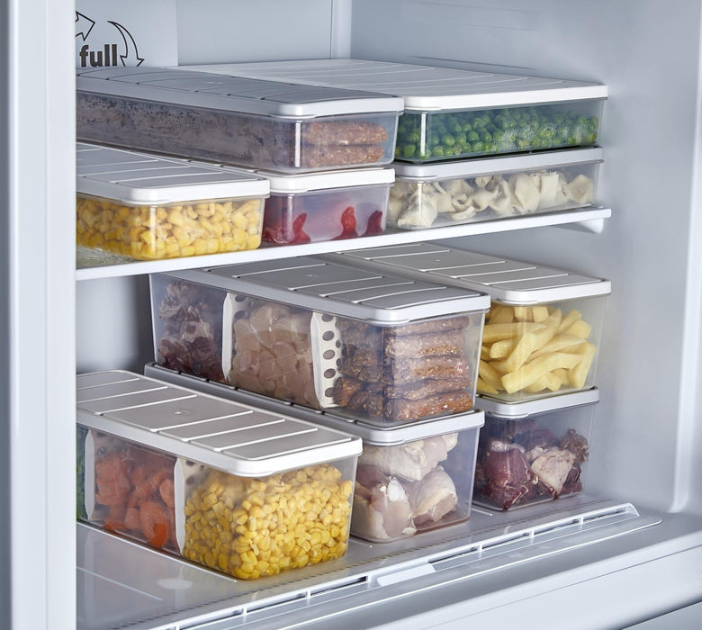 4 Adet 2 Lt. Nora Bölmeli Organizer Buzdolabı Buzluk Düzenleyici Saklama Kabı