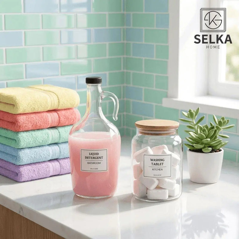 Selka Home Bulaşık Tableti Kavanozu ve Sıvı Deterjanlık Galon Şişe - Selka Home | Şık tasarımlar akıllı çözümler