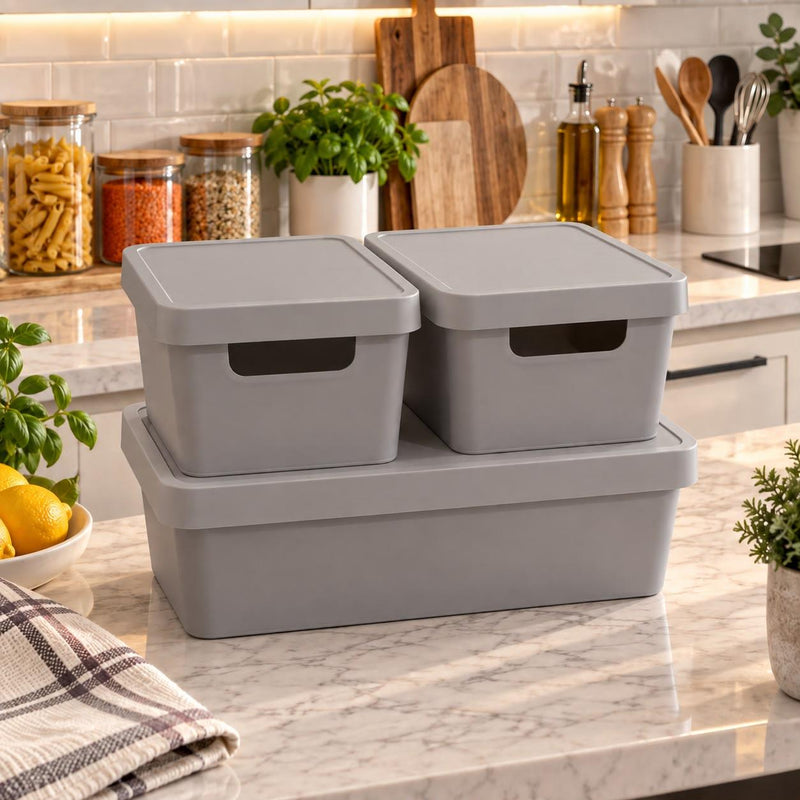 Selka Home Kapaklı 3'lü Organizer Kutu