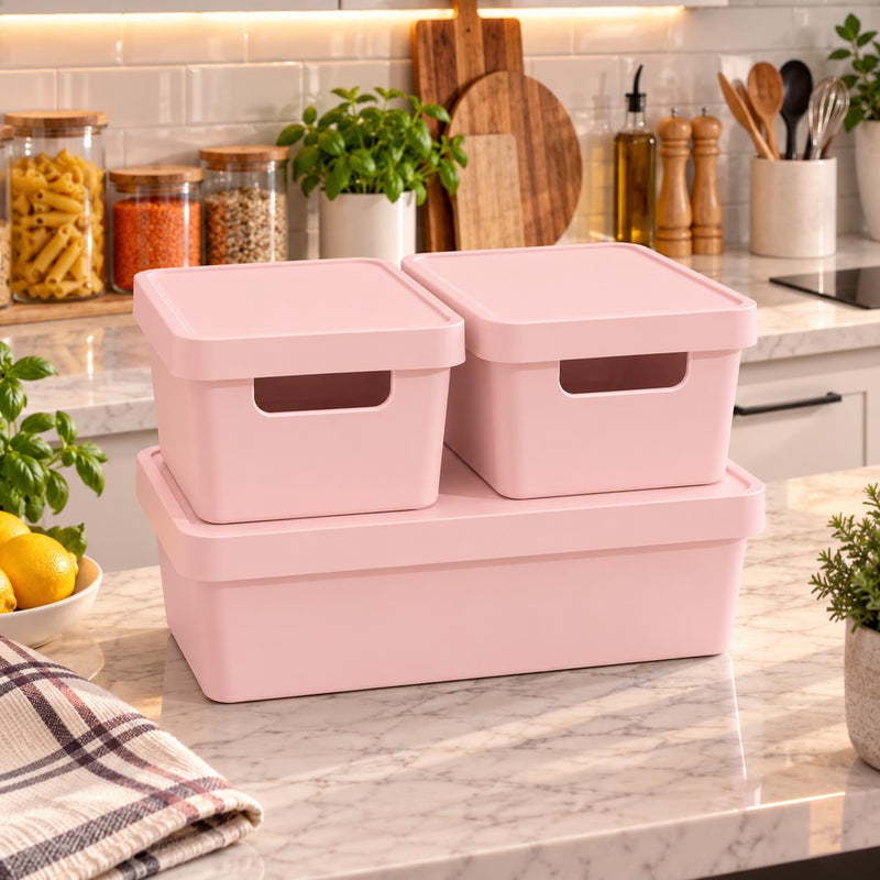 Selka Home Kapaklı 3'lü Organizer Kutu - Selka Home | Şık tasarımlar akıllı çözümler