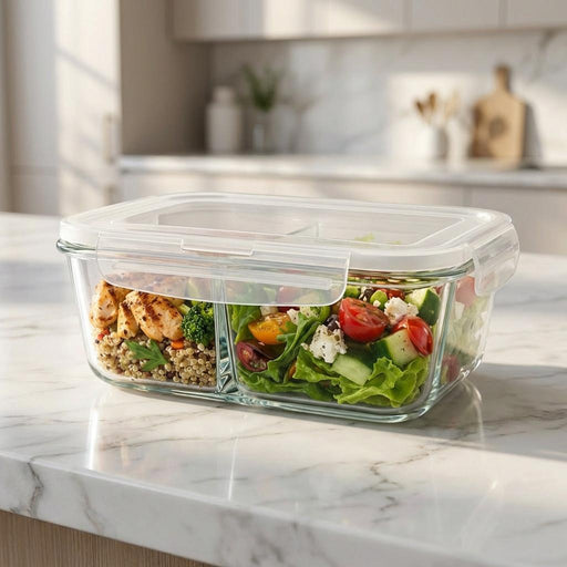 Selka Home Sofia 1120 ML. 2 Bölmeli Cam Saklama Kabı - Selka Home | Şık tasarımlar akıllı çözümler