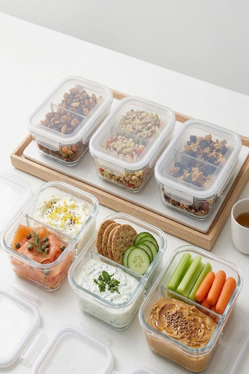 Selka Home Sofia 6 Adet 1650 ML. 2 Bölmeli Cam Saklama Kabı