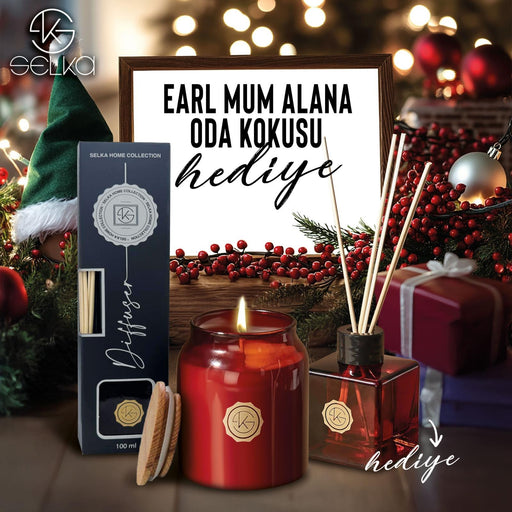 Selka Home - Yılbaşı Özel Earl Mum Alana Oda Kokusu Hediye - Selka Home | Şık tasarımlar akıllı çözümler