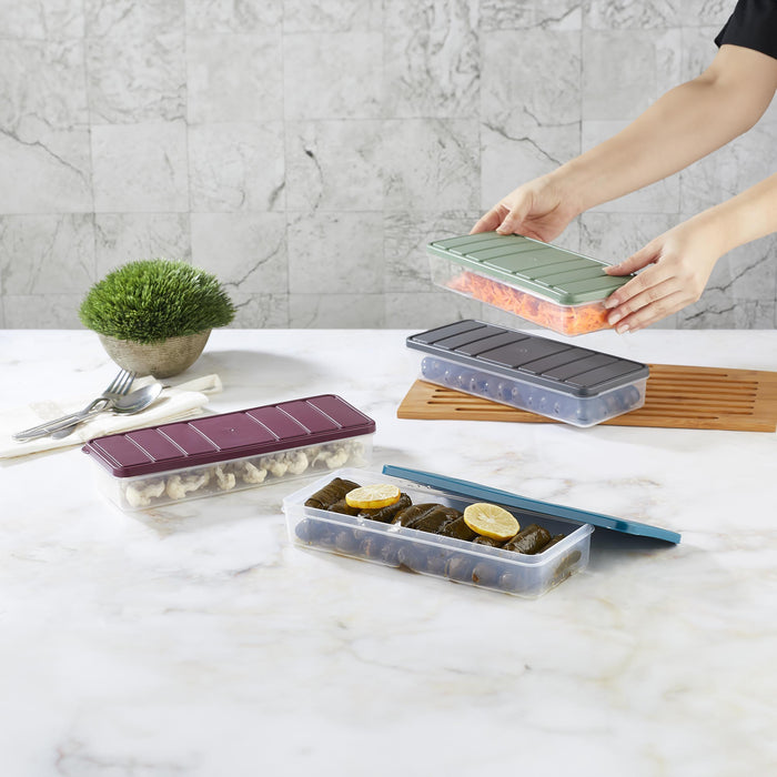 4 Adet 1 Lt. Nora Organizer Buzdolabı Buzluk Düzenleyici Saklama Kabı