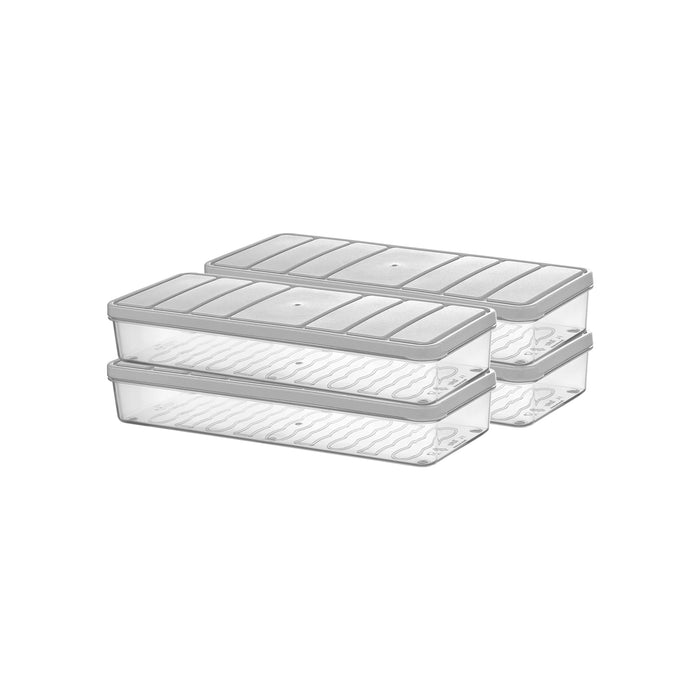 4 Adet 1 Lt. Nora Organizer Buzdolabı Buzluk Düzenleyici Saklama Kabı