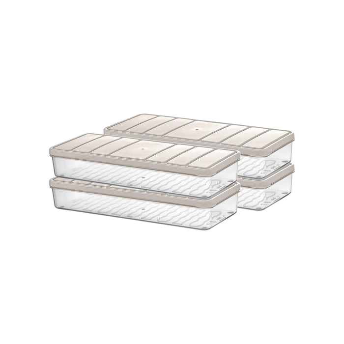 4 Adet 1 Lt. Nora Organizer Buzdolabı Buzluk Düzenleyici Saklama Kabı