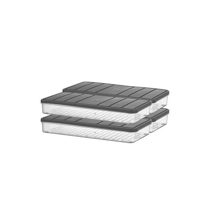 4 Adet 1 Lt. Nora Organizer Buzdolabı Buzluk Düzenleyici Saklama Kabı