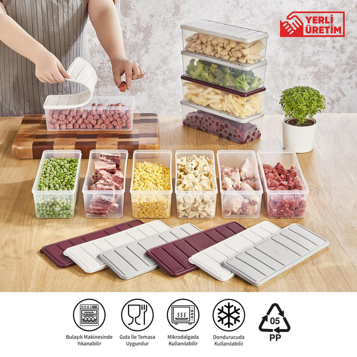 Selka Nora 6 Adet 2 Lt. Saklama Kabı - Selka Home | Şık tasarımlar akıllı çözümler