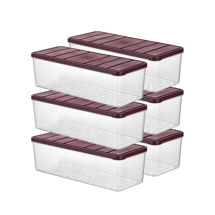 6 Adet 2 Lt. Nora Organizer Buzdolabı Buzluk Düzenleyici Saklama Kabı